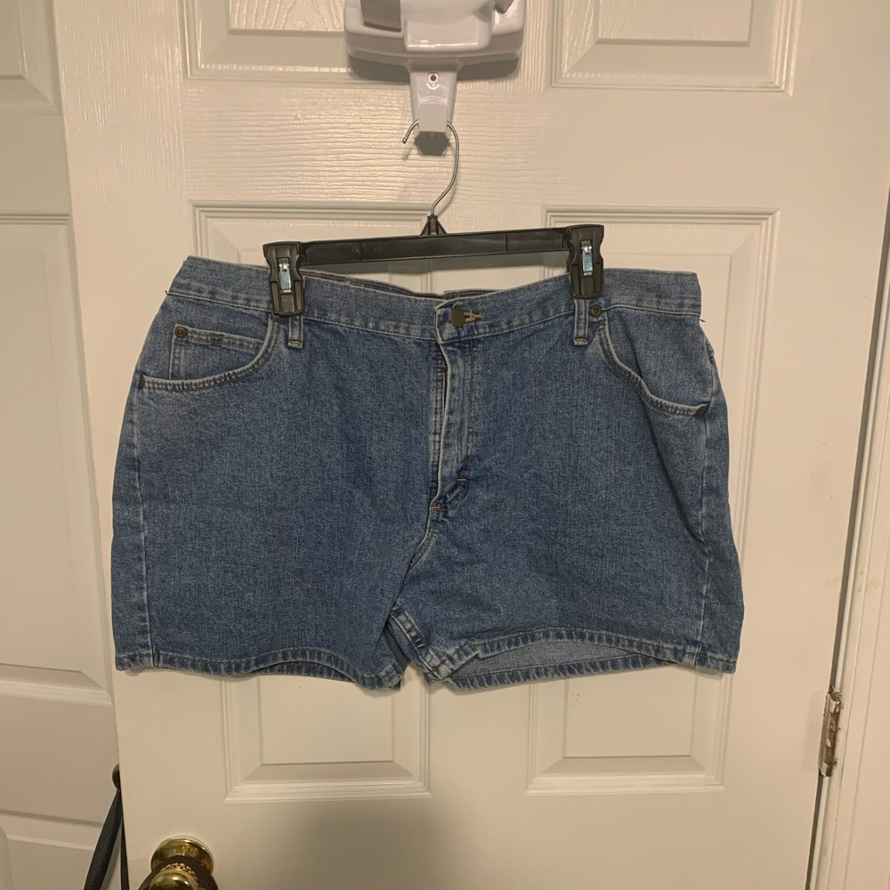 Blue Wrangler Jean Shorts Plus